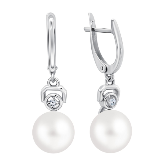 Серьги из серебра с бриллиантами