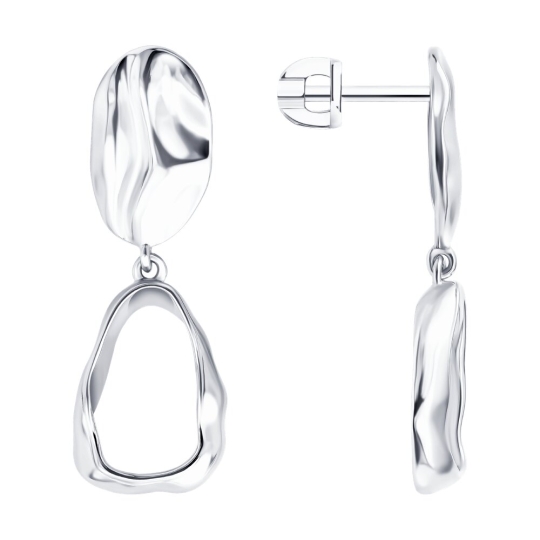 Серьги из серебра с фианитами