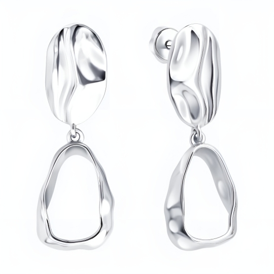 Серьги из серебра с фианитами