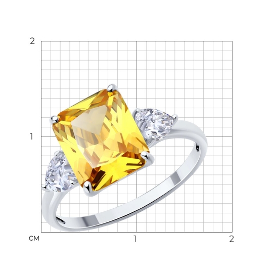 Кольцо из серебра с фианитами