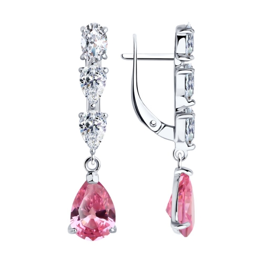 Серьги из серебра с фианитами Серьги из серебра с фианитами