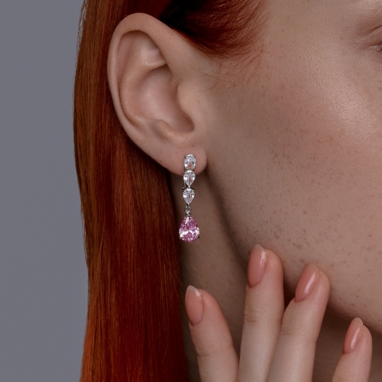 Серьги из серебра с фианитами Серьги из серебра с фианитами