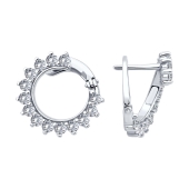 Серьги из серебра с фианитами