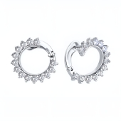 Серьги из серебра с фианитами