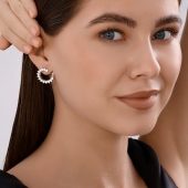 Серьги из серебра с фианитами