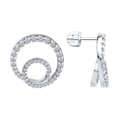 Серьги из серебра с фианитами