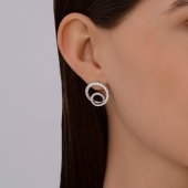 Серьги из серебра с фианитами