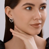 Серьги из серебра с фианитами