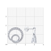 Серьги из серебра с фианитами