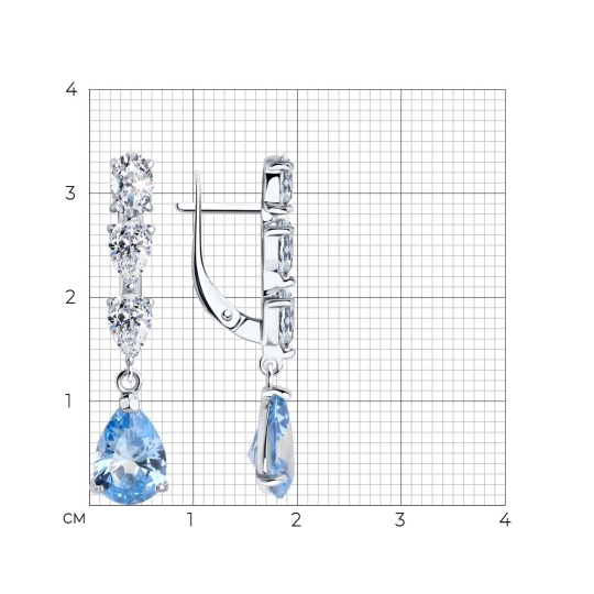 Серьги из серебра с позолотой и Swarovski Zirconia