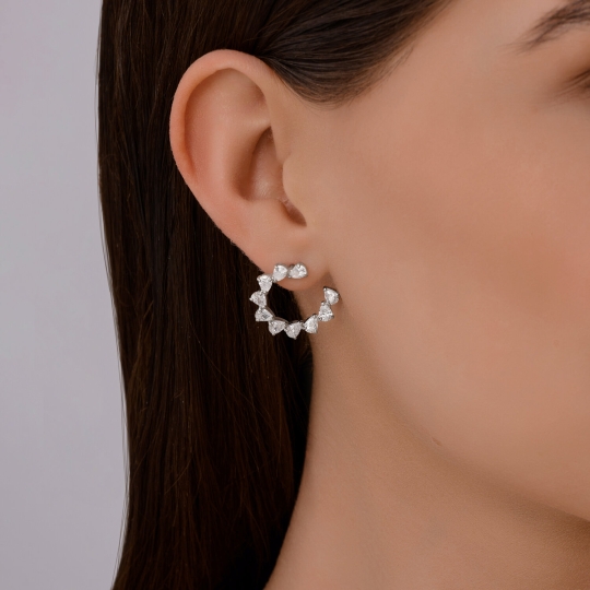 Серьги из серебра с фианитами