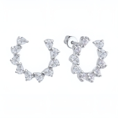 Серьги из серебра с фианитами