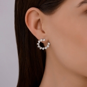 Серьги из серебра с фианитами