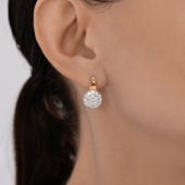 Серьги из серебра с позолотой и фианитами