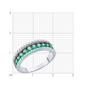 Кольцо из серебра с фианитами