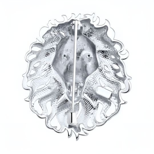 Серьги из серебра с фианитами "Лев"