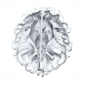 Брошь из серебра с фианитами 