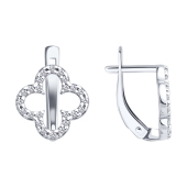 Серьги из серебра с фианитами