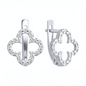 Серьги из серебра с фианитами