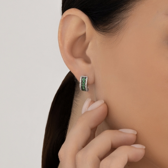 Серьги-конго из серебра