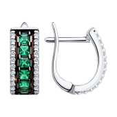 Серьги из серебра с фианитами