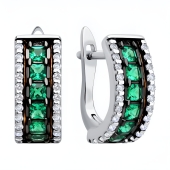 Серьги из серебра с фианитами