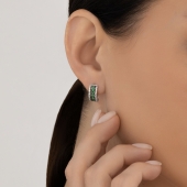 Серьги из серебра с фианитами