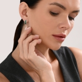 Серьги из серебра с фианитами