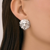 Серьги из серебра с фианитами 