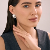 Серьги из серебра с фианитами 