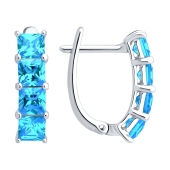 Серьги из серебра с фианитами