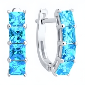 Серьги из серебра с фианитами