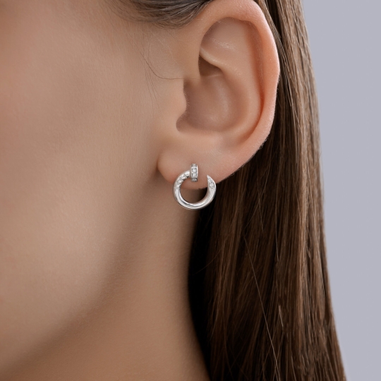 Серьги из серебра с гранатами