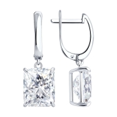 Серьги из серебра с фианитами