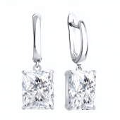 Серьги из серебра с фианитами