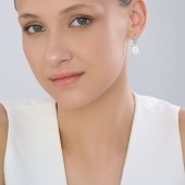 Серьги из серебра с фианитами