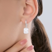 Серьги из серебра с фианитами