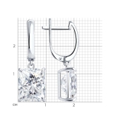 Серьги из серебра с фианитами