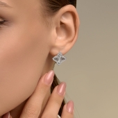 Серьги из серебра с фианитами