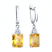 Серьги из серебра с фианитами