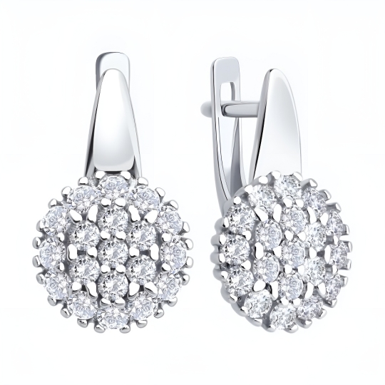 Серьги из серебра с аметистами Серьги из серебра с аметистами