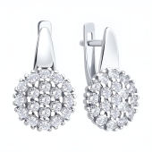 Серьги из серебра с фианитами