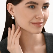 Серьги из серебра с фианитами