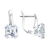 Серьги из серебра с фианитами