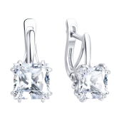 Серьги из серебра с фианитами