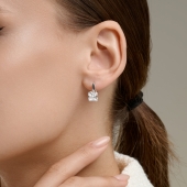 Серьги из серебра с фианитами