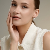 Серьги из серебра с фианитами