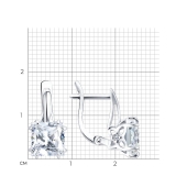 Серьги из серебра с фианитами