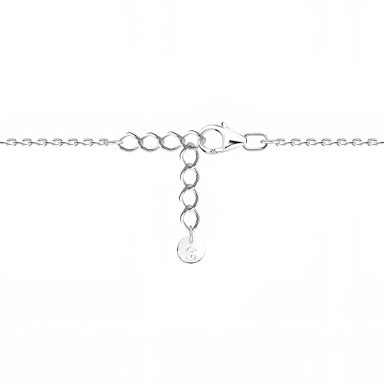 Колье из серебра с жемчугом, эмалью и фианитом