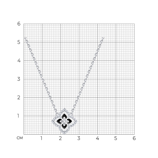 Колье из серебра с эмалью и фианитами